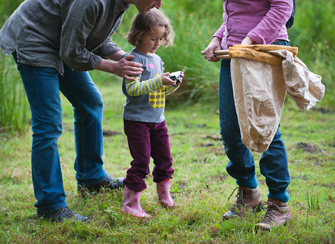 Family with sweep net